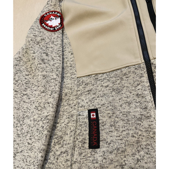 Canada Weatherguard Athletic Jacket Womens Size S/P Beige / Grey Fleece Coat - Picture 5 of 16